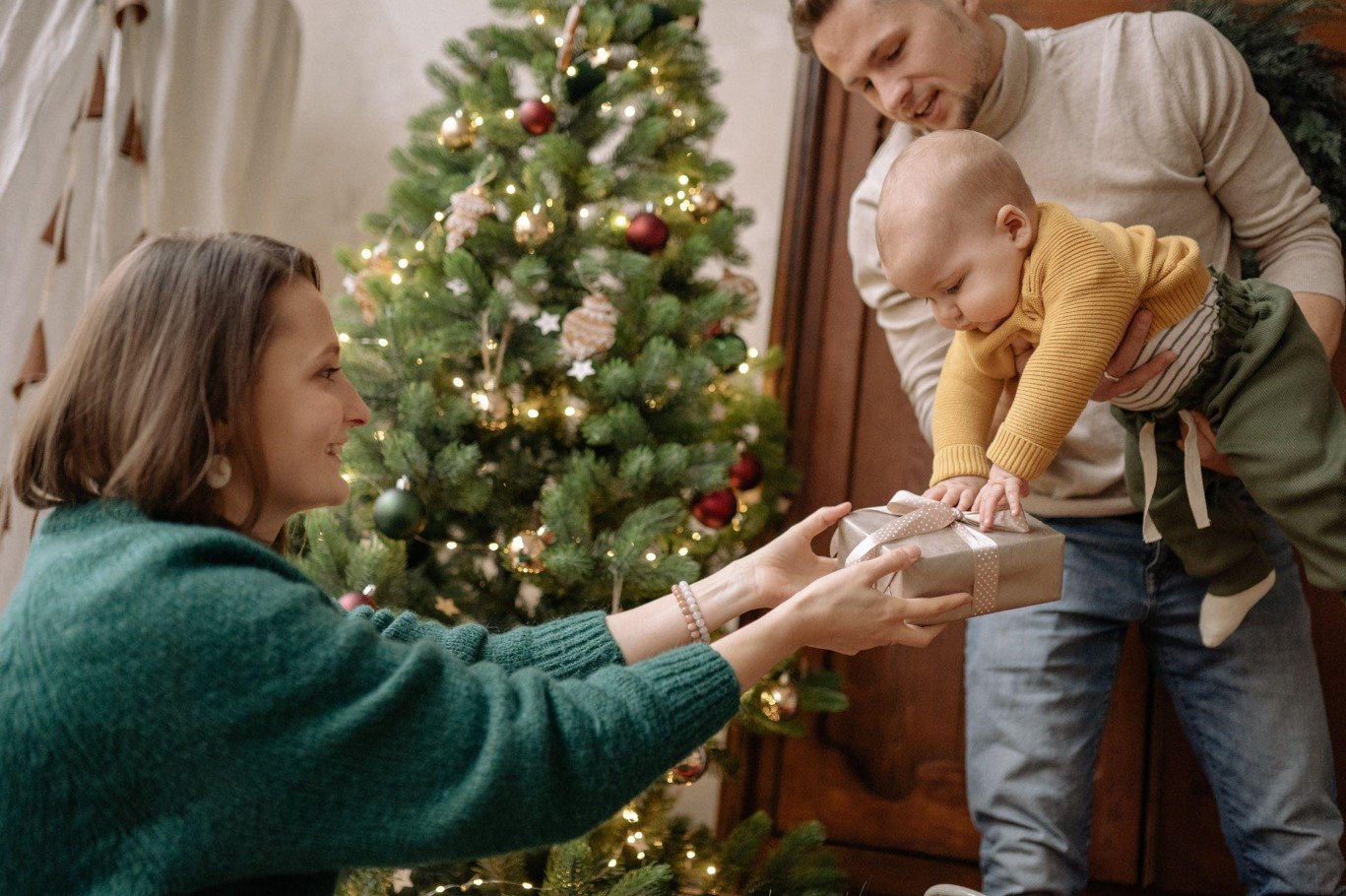 A Christmas Tree with Lights for the Holiday Magic